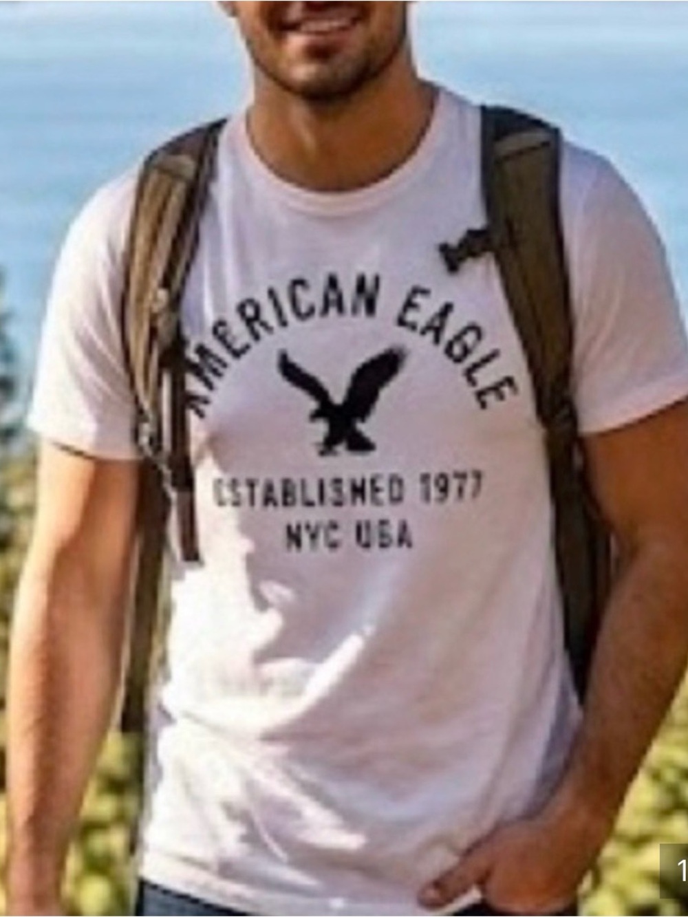 NEW American Eagle 🦅 White Short Sleeve Logo Tee